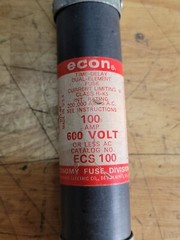 ECON ECS100 CLASS RK5 FUSE 100 AMP 600 VAC