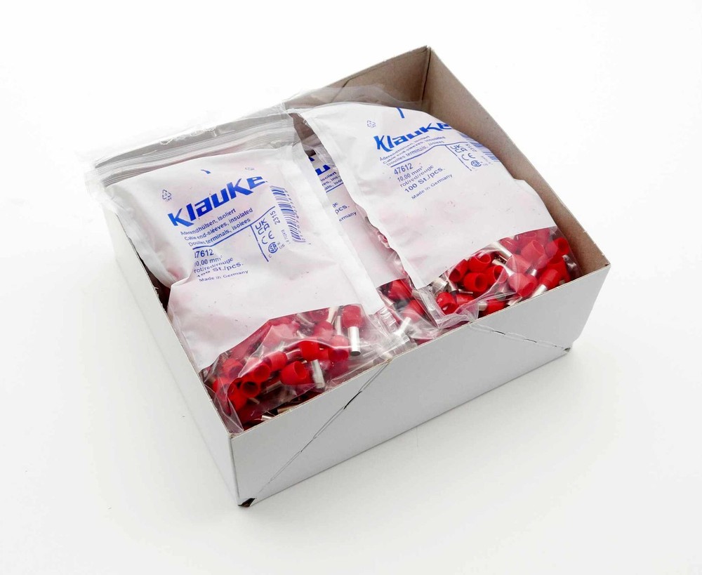 1000x Klauke 162230 47612 12mm ferrules heat resistant 110° C -unused/original packaging-