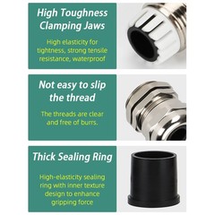 Ip68 Waterproof 304 Stainless Steel Cable Glands Compression Junction M8-M100