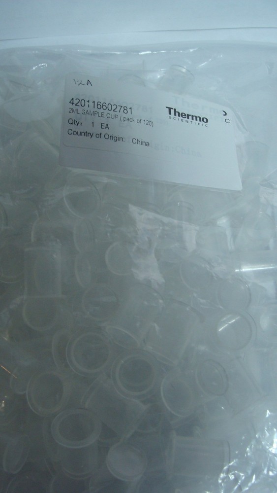 1BAG Thermo Scientific 2ML Polypropylene test cup 120 count PN: 420116602781