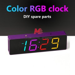 5V DIY Electronic Clock Kit LED Digital RGB Clock Time Temperature Date Display