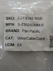 Pan Pacific S-Z5025DMM-6 Cable Assembly Industrial Electronic Wire Connector