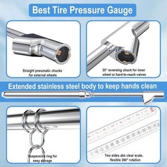 Heavy Duty Dual Head Pencil Tire Pressure Gauge for Truck Clor: SILVER 1 Pack