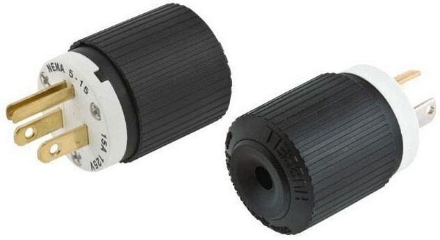 Hubbell L715P, 277 VAC, 15 A, NEMA L7-15P, Locking Device Plug, 1 pc