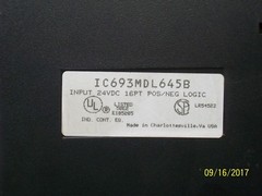 GE FANUC INPUT MODULE 24VDC 16PT POS/NEG LOGIC , IC693MDL645B