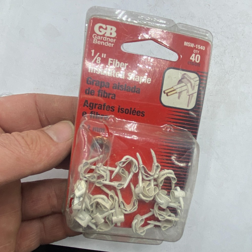 GB Gardner Bender MSW-1540 Fiber Insulated Staple – White -Qty 40🔔