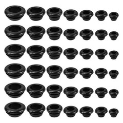 1 Set Reusable Black Rubber Grommets Assortment Kit for Wire Cable Organization