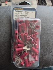 (100) pieces 22-18 AWG guage red PVC Locking Spade Terminal #6