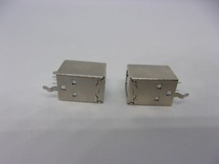2 Pcs Pack Square USB Socket Jack Type B 180 Degrees Printer Port Female 4 Pins
