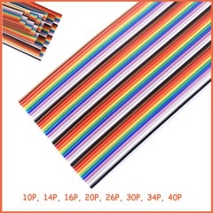 Dupont Wire Flat Flexible Rainbow Ribbon PCB Cable Pitch 1.27mm 10 14 16 20~40P
