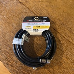 Monster 140030-00 RG6 Video Quad Coaxial Cable, 12′, Black