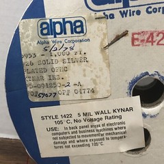 5953 ALPHA WIRE – 950’+ Redish – 26awg Solid Silver Plated OFHC Kynar 5mil 1970s