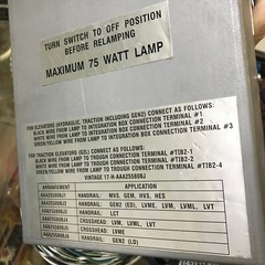 Commercial Work Light Assembly model # AAA25580BJ Otis Yellow W Paperwork