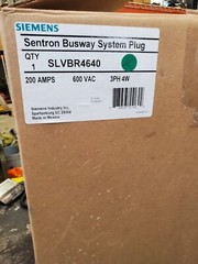 Siemens ITE SLVBR4640 200amp 600v 4w busway bus duct plug Sentron VBII switch