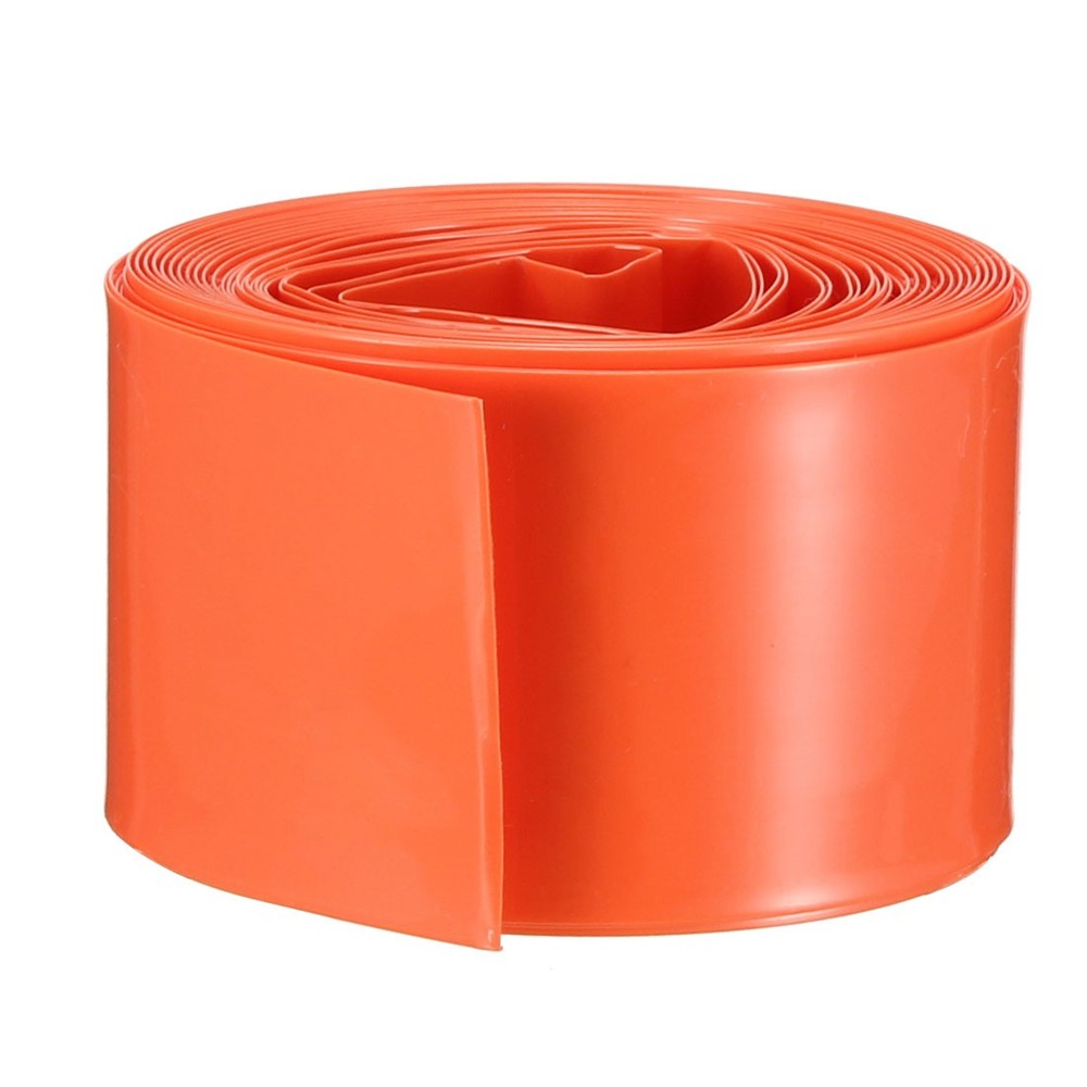 PVC Heat Shrink Tubing 29.5mm Flat Width for 18650 5 Meter Length Orange