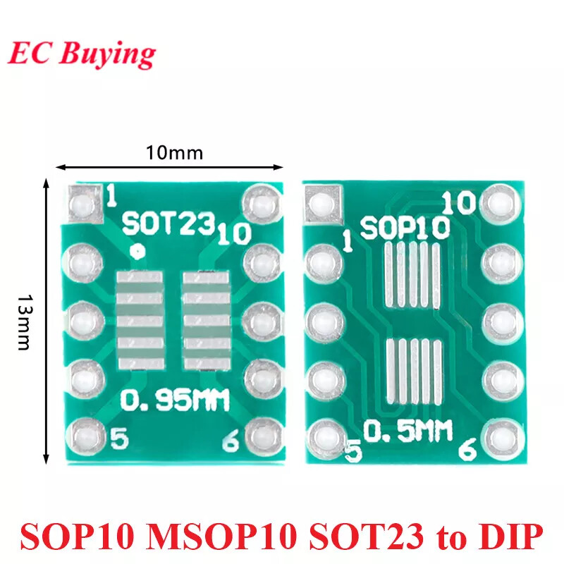 10pcs SOP10 SOT23 to DIP SMD Turn DIP10 0.55mm/0.95mm Pitch Adapter Board PCB
