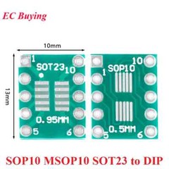 10pcs SOP10 SOT23 to DIP SMD Turn DIP10 0.55mm/0.95mm Pitch Adapter Board PCB