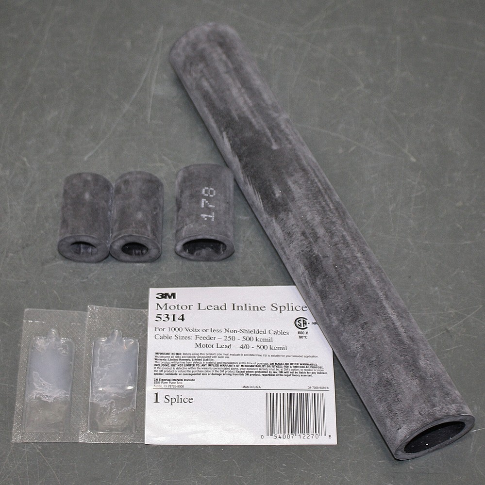 3M Resin Compound Splice Kit 5314, Motor Lead Inline, 1000V, 4/0 AWG x 500 kcmil