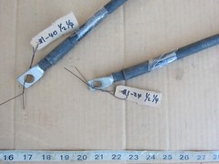 9″ 10″ 23″ 41″ AWG #1 Copper Wire w Lug, Used