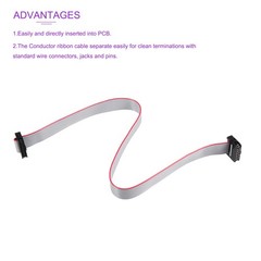 5 Pack Long 30CM 2MM Flat Ribbon Cable IDC 12 Pin Connector