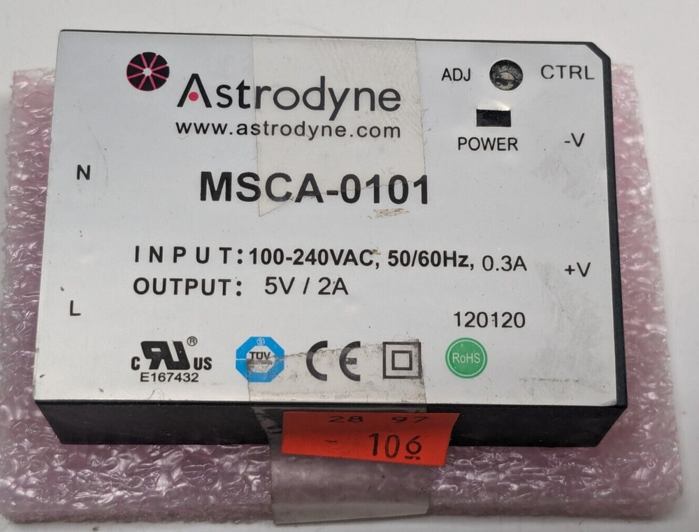 Astrodyne MSCA-0101 100-240VAC – 5V/2A Ultramini Modular Switching Power Supply