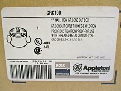 APPLETON, GRC100, GR CONDUIT OUTLET BOX, EXPLOSION PROOF