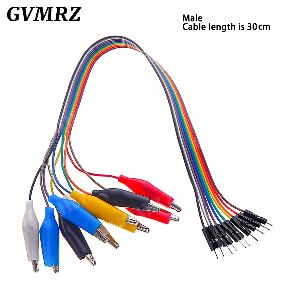 20MM 30MM 10Pin Double End Alligator Clips Crocodile Jumper Wire Test Lead Kit