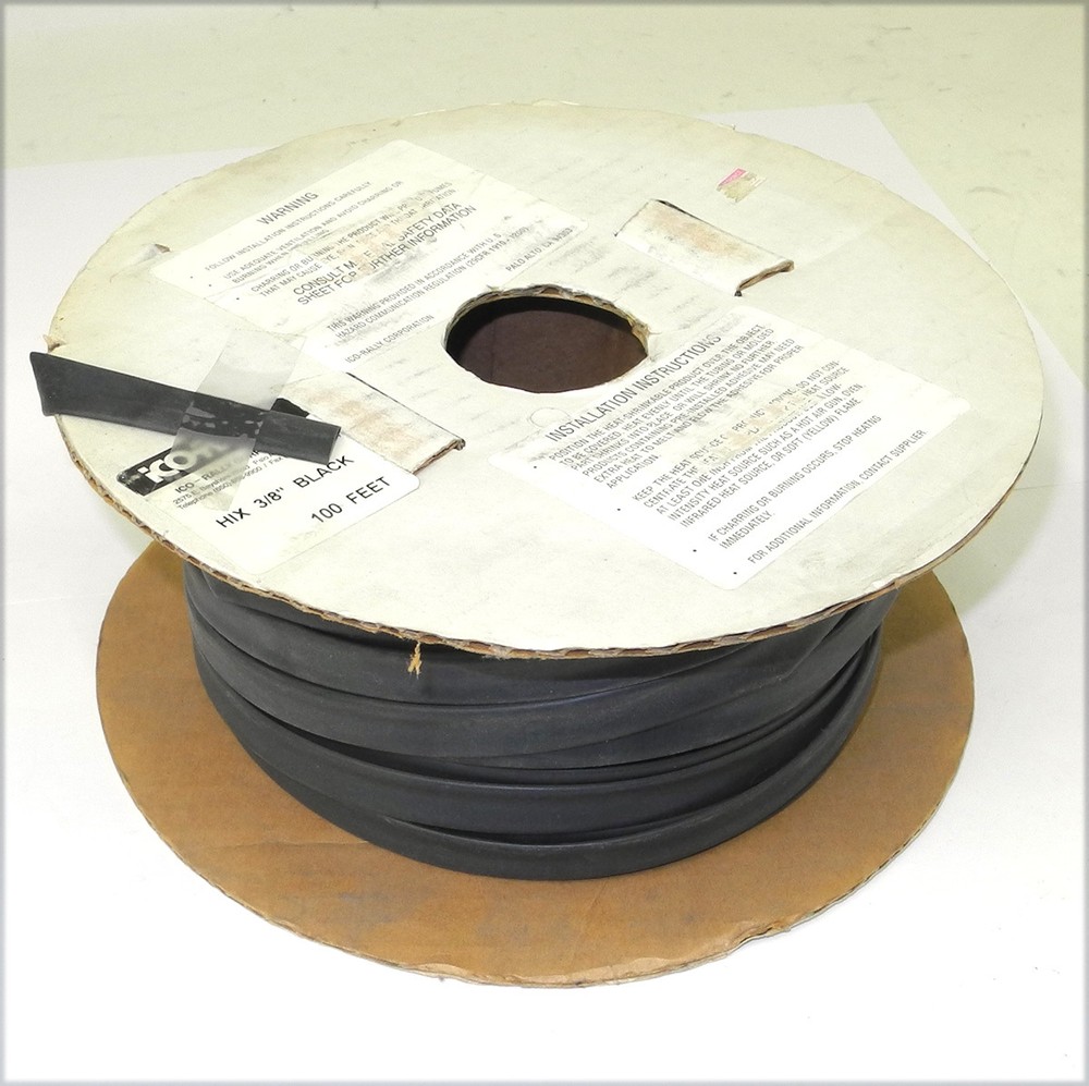50+ Foot Roll Of ICO Rally HIX 3/8″ Black Shrink Tubing, Good Condition. SL