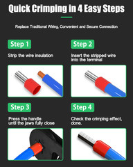 Tinned Brass Wire Connectors Kit, Insulated Bootlace Ferrule Crimp Terminals