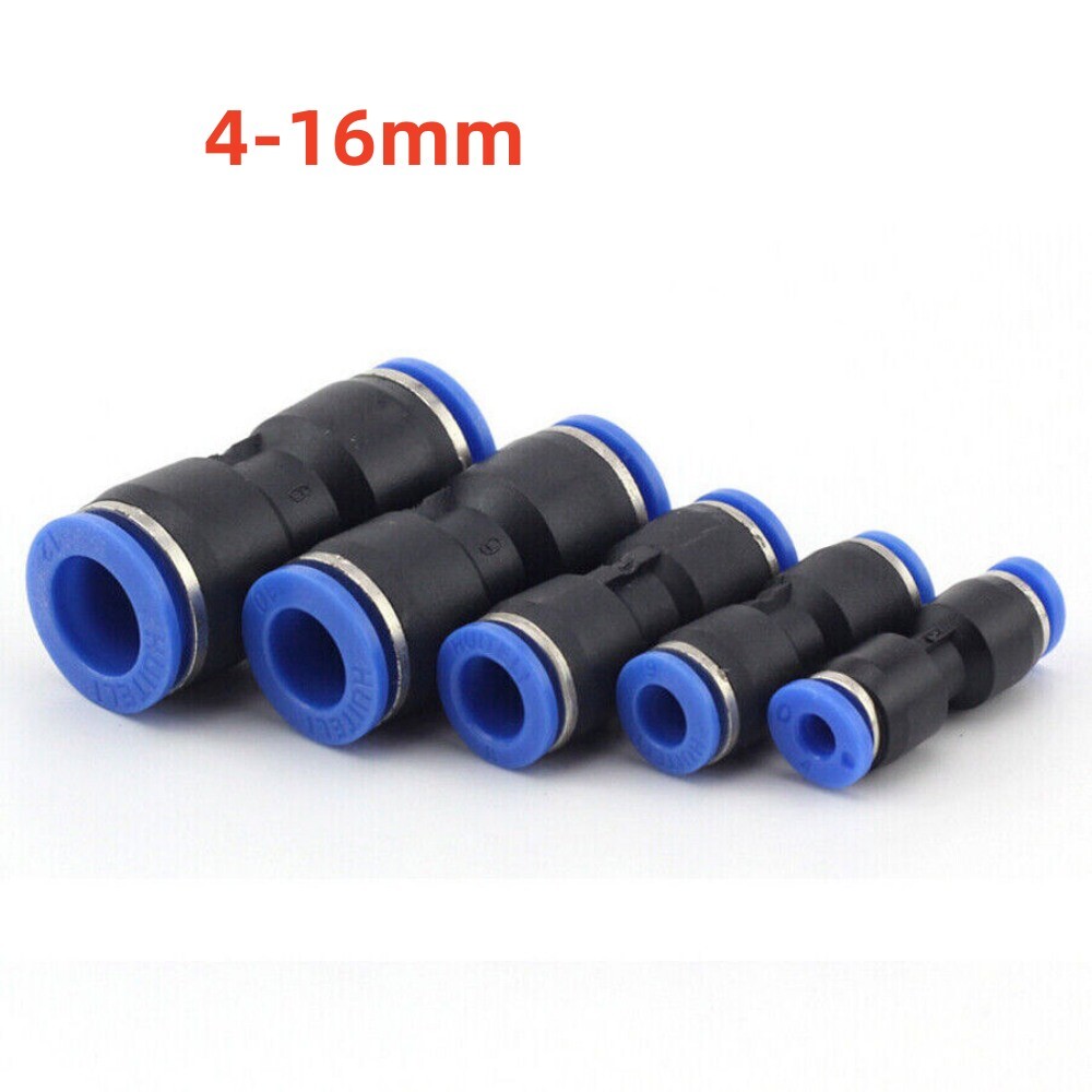 Tube 4-16mm Pneumatic Straight Union Connector Push In Fitting For Air Water
