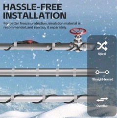 50FT Self Regulating Pipe Heating Cable Heat Tape Freeze Protection 120V – OB