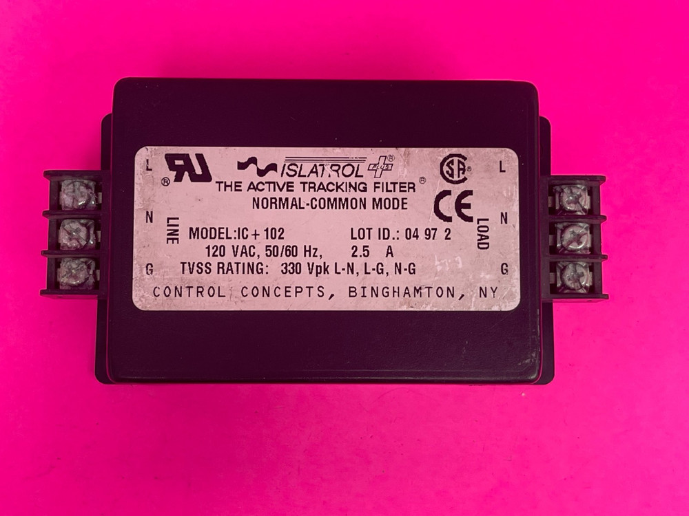 Control Concepts Islatrol IC+102 Active Tracking Filter 120VAC 2.5A Surge Unit