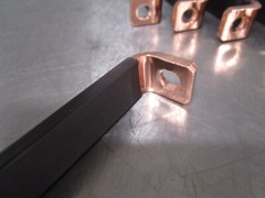 NEW Lot of 5 Copper Z SHAPED BUS BARS 5″ x 2″ x 1″ Black