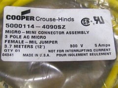 Cooper Crouse Hinds 5000114-4090SZ Cord Cable NEW 12′