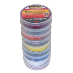 Scotch Electrical Tape Rainbow Pack: 3/4″ x 66 ft. (Rainbow Colors) 9 Rolls