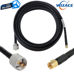 WIZACE 3, 10, & 15 ft SMA Male to PL259 UHF S-LMR240 Extension Cable 50 (Ohm)