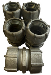 Rigid Conduit Coupling Lot of 5 Metal Electrical Fittings