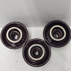 Set of 3 OB Ohio Brass Brown Ceramic Telephone Pole Insulator Caps