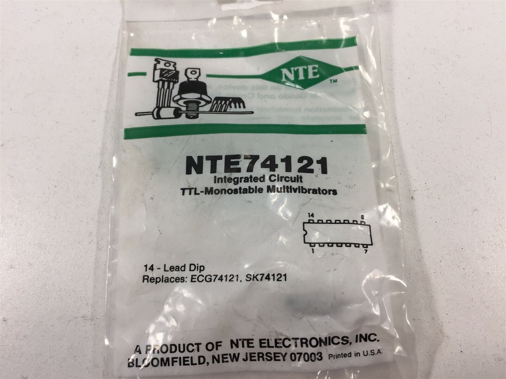 (2) NTE NTE74121 IC TTL − One−Shot w/Clear and Complementary Outputs – Lot of 2