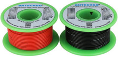 24 Gauge Silicone Wire Spool Red 50Ft and Black 50Ft Flexible 24 AWG Stranded Ti