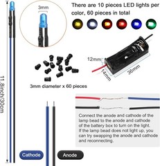 126 Pcs 12 Volt LED Lights Kit, 60 Pre Wired LED Light Emitting Plastic 3 mm