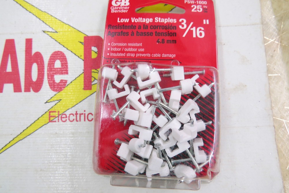 Gardner Bender PSW-1600, Low Voltage Staples, 3/16″ pkg of 25