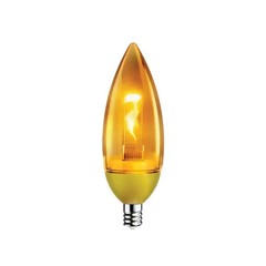 GE Lighting LED Bullet Shape Light Bulb, Flicker Flame, Candelabra Base 1 Watt