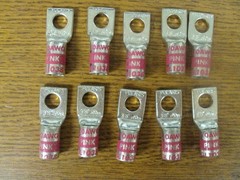 New 10 pc Polaris 3/8″ Single Hole Compression Lugs 1/0 AWG Pink B24