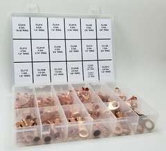 Mize Wire 100 Pc Copper Lug Assortment 6GA – 2/0 GA Made in USA Free Shipping