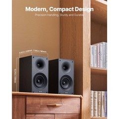 Passive Bookshelf Speaker, 300W, Book Shelf Stereo Speakers with 5.25-Inch Woofe