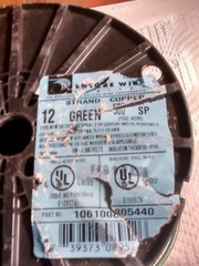 Partial Roll Encore Wire PN 106100805440 THHN/THWN-2 Green 12 AWG 600V