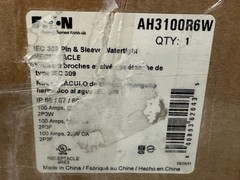 NEW EATON AH3100R6W Pin and Sleeve Receptacle, 250V, 100A, 2-Pole 3-Wire, IP69K