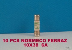 10 PCS FERRAZ NORMECO FUSE aM 10X38 6A 500V OLD STOCKS IN ORIGINAL BOX