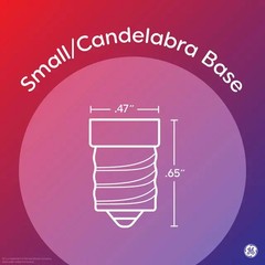 GE Lighting LED Bullet Shape Light Bulb, Flicker Flame, Candelabra Base 1 Watt